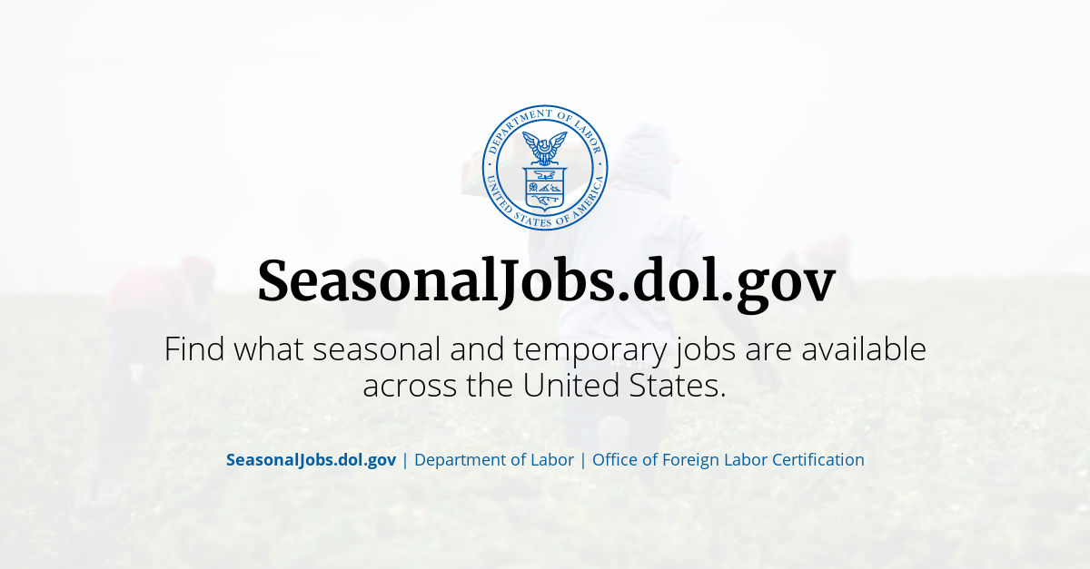 Homepage SeasonalJobs.dol.gov