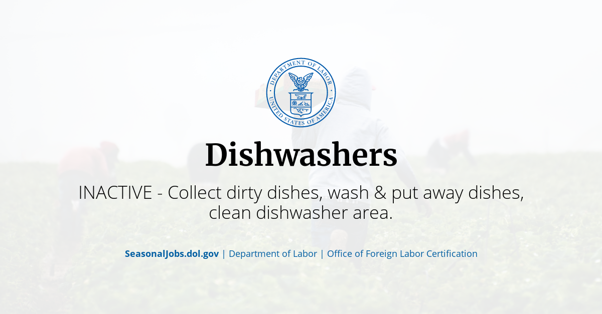 Dishwashers SeasonalJobs.dol.gov