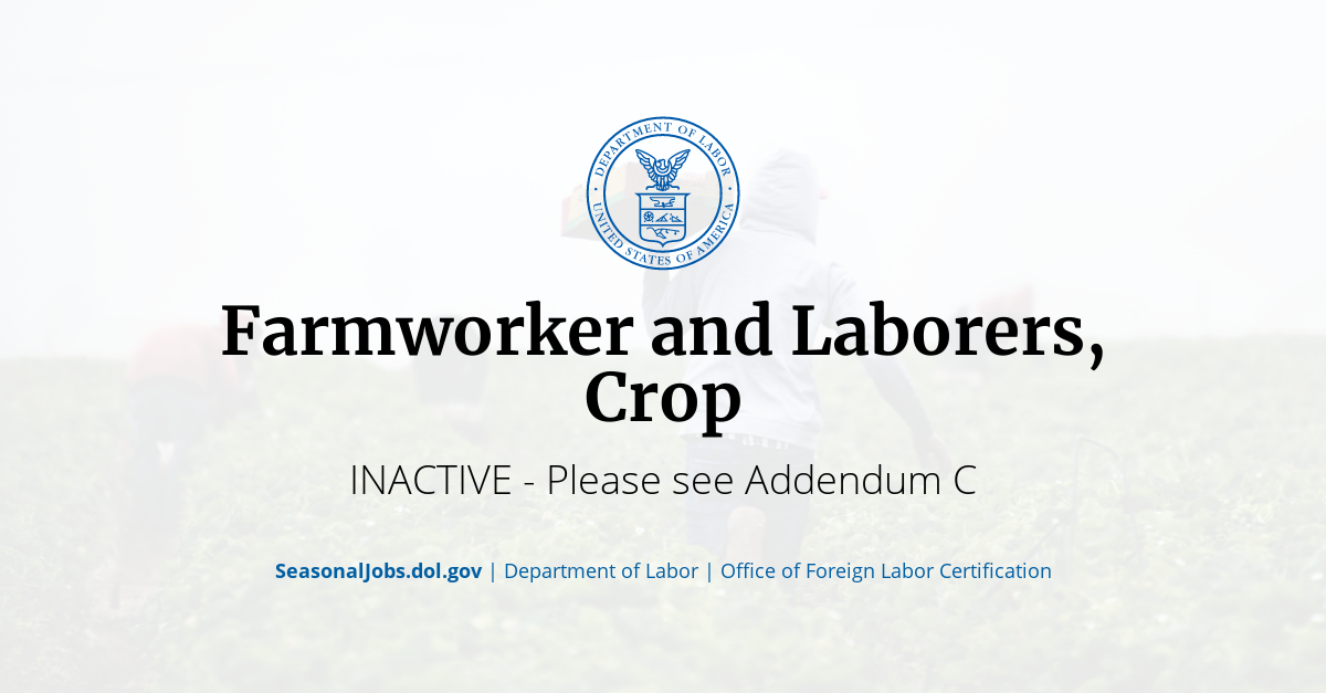 Farmworker and Laborers, Crop SeasonalJobs.dol.gov