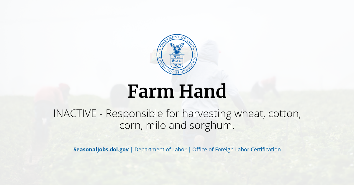 Farm Hand | SeasonalJobs.dol.gov