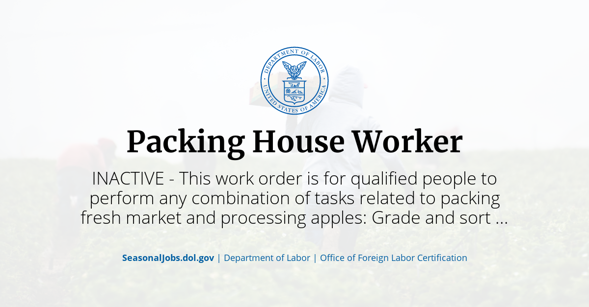 Packing House Worker SeasonalJobs.dol.gov