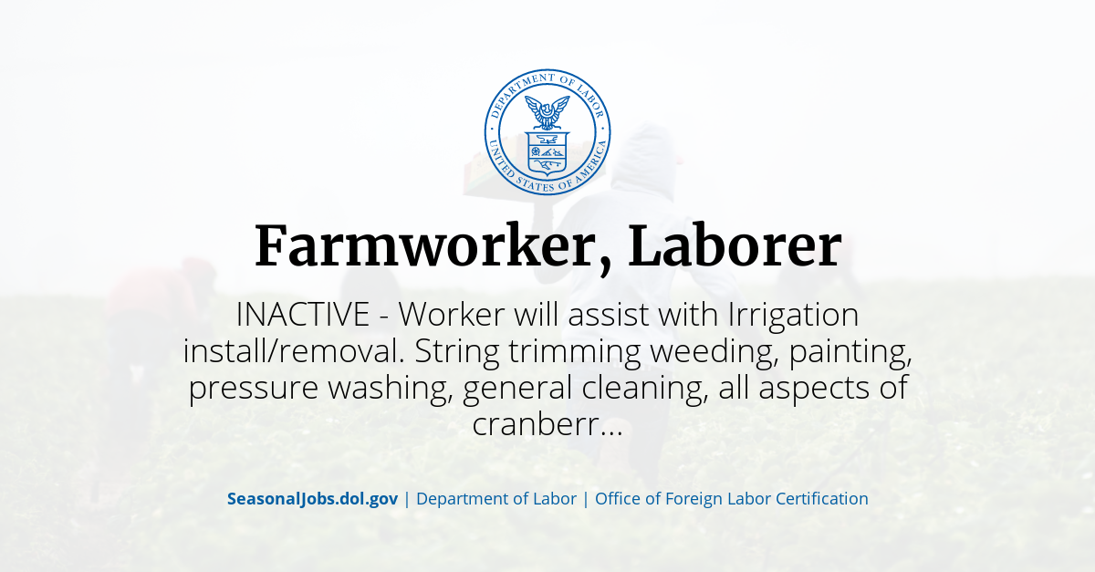 Farmworker Laborer SeasonalJobs.dol.gov