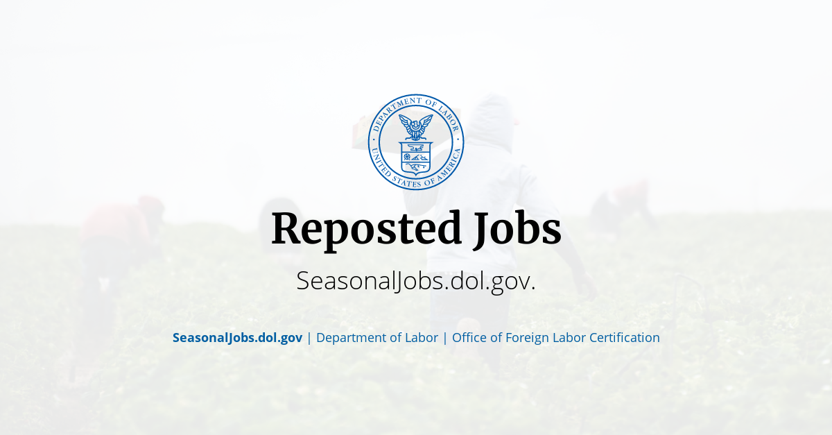 Reposted Jobs SeasonalJobs.dol.gov