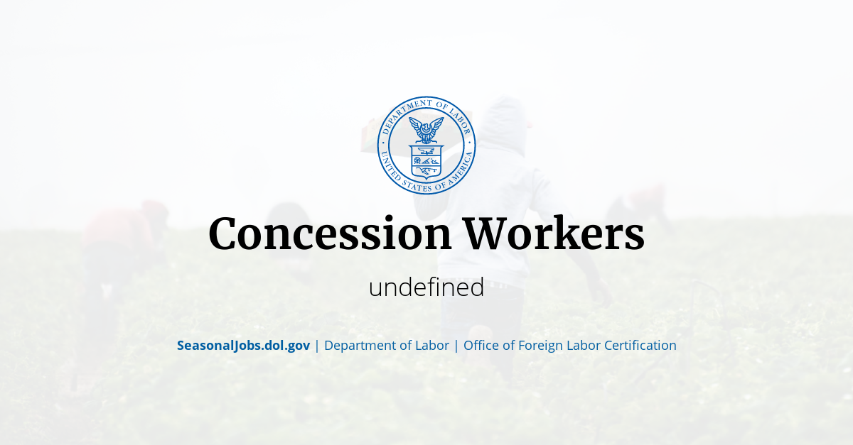 Concession Workers SeasonalJobs.dol.gov