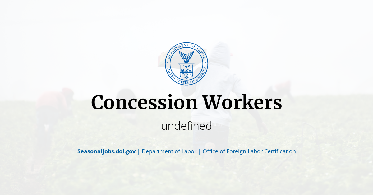 Concession Workers | SeasonalJobs.dol.gov