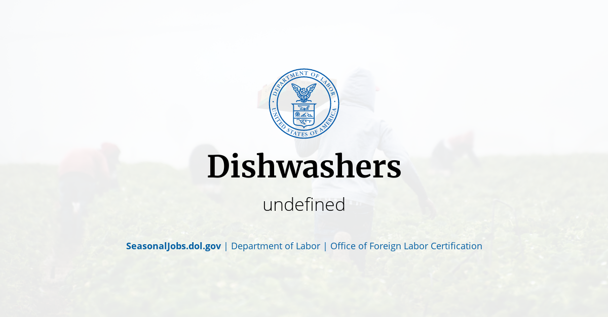 Dishwashers SeasonalJobs.dol.gov