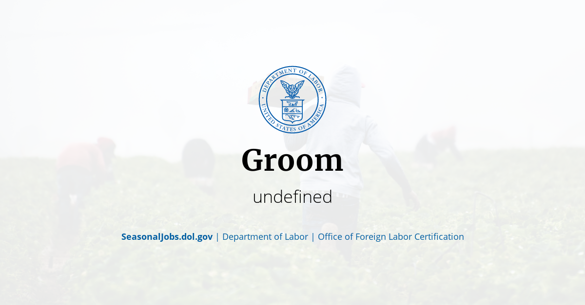Groom SeasonalJobs.dol.gov