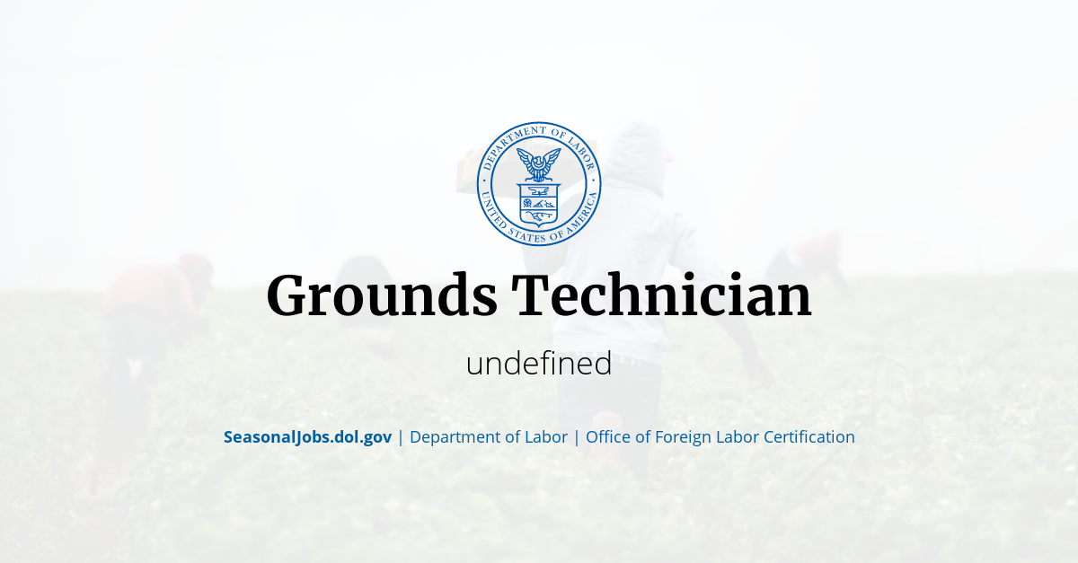 Grounds Technician SeasonalJobs.dol.gov