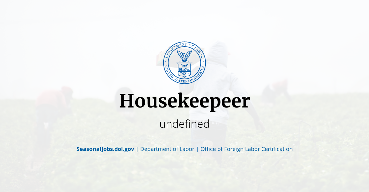 Housekeepeer SeasonalJobs.dol.gov