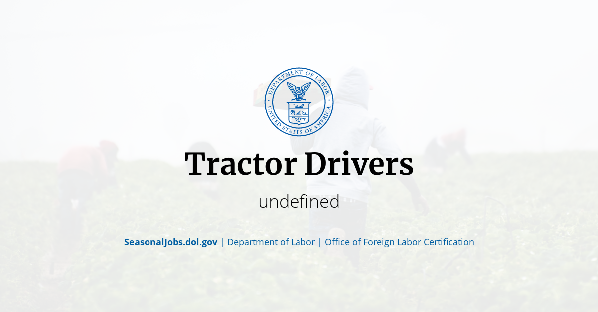 Tractor Drivers SeasonalJobs.dol.gov